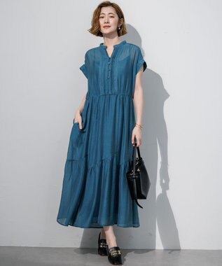 23区 S 【先行予約/WEB&一部店舗限定】シアーワッシャー レース ワンピース ロイヤルブルー系