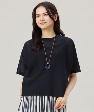 【アンサンブル対応・洗える】ドライシアーファインゲージクロップド丈 ニット