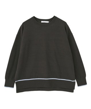 AMERICAN HOLIC バイカラークルーネックニットプルオーバー Brown