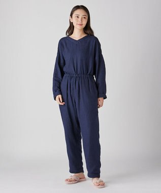 UCHINO マシュマロガーゼシンプルパジャマ ユニセックス ネイビー