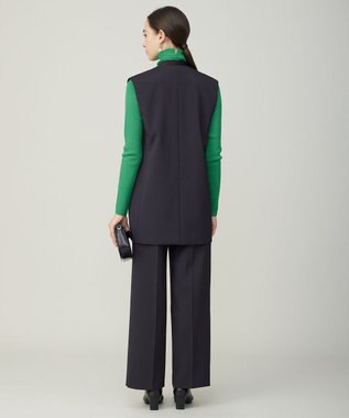 ICB L ハイツイストダブルクロス ノーカラージレ ネイビー