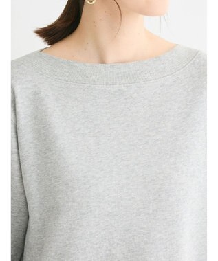 Green Parks ボートネックラメミニ裏毛プルオーバー Gray Mixture