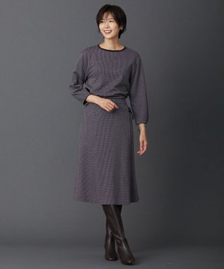 J.PRESS LADIES 【洗える】幾何ジャカード スカート ネイビー系5