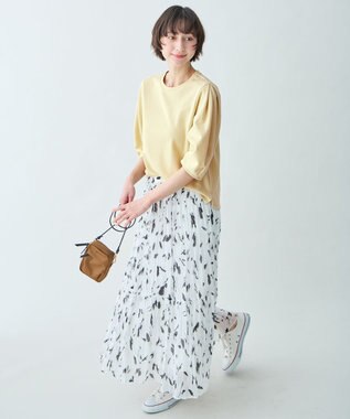 ANY アートドットプリントスカート オフベース