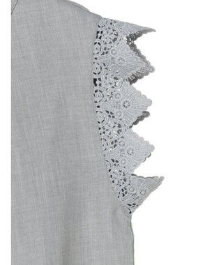 Green Parks ・ＥＬＥＮＣＡＲＥ　ＤＵＥ　リネンライクレースブラウス Gray