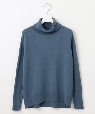 J.PRESS LADIES S 【洗える】SOFT TOUCH WOOL リブ切り替え ニット ダルブルー系