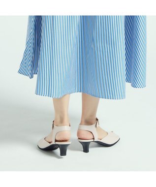 ASICS WALKING ペダラ ヒールサンダル 2E 5.0cmヒール ベージュ系