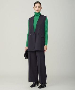 ICB L ハイツイストダブルクロス ノーカラージレ ネイビー