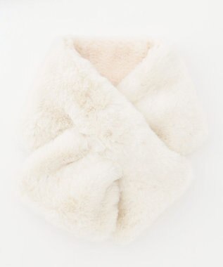 Feroux 【リバーシブル】フェイクファーティペット アイボリー系