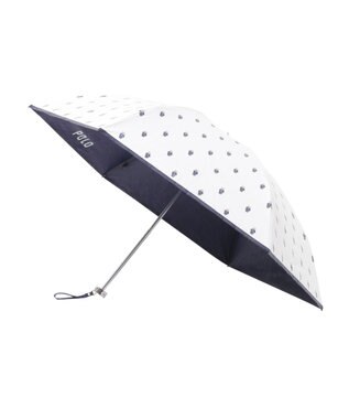 MOONBAT POLO RALPH LAUREN（ポロラルフローレン） 遮光 晴雨兼用 折りたたみ日傘 裏カラー PORO BEAR ポロベア オフホワイト＆ベアＰｔ×ネイビー