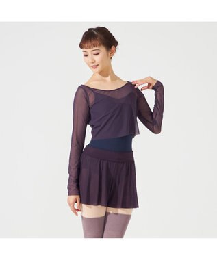 Chacott チュールショートトップ ブラックベリー