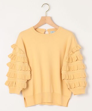 組曲 S 【WEB限定カラーあり】MINA 袖フリルニットプルオーバー イエロー系9