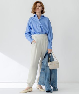 23区 S 【CLASSY.5月号掲載/洗える】CANCLINI ベーシック シャツ サックス系