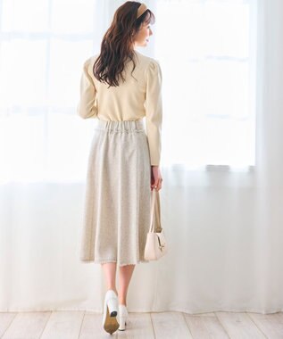 Feroux 【セットアップ対応】春ツイード フレアスカート ホワイト系1