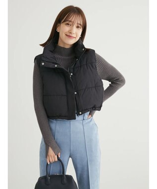 Green Parks ・Ｐｅｔｉｔ　Ｆｌｅｕｒ　ボトルネックリブニット Charcoal Gray