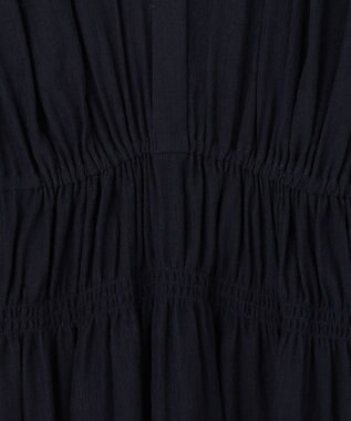 組曲 【先行予約】シアーリンクルクロス ティアードブラウス ネイビー系