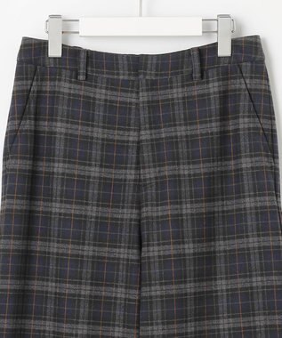J.PRESS LADIES 【洗える】チェルビックチェック セミワイド パンツ ネイビーチェック系3