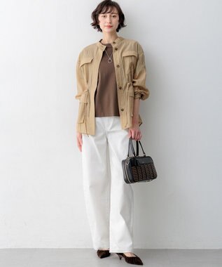 23区 【一部先行予約/接触冷感】23区DENIM サマー ストレート ワイド パンツ ホワイト系