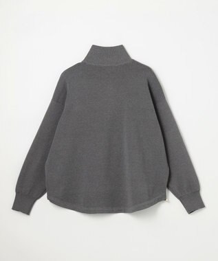ANY スウェットライクハーフジップニット グレー