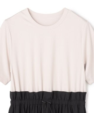 UNFILO BEAUTY FORM-T コンビワンピース グレージュ×ブラック