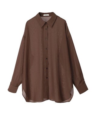 earth music&ecology シアーボーイズライクシャツ Brown