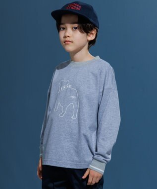 J.PRESS KIDS 【140-170cm】バックブル ラインプリント カットソー ライトグレー系