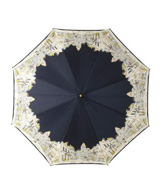 MOONBAT 【日本製】ダックス (DAKS) 長傘 街並みカラープリント ネイビーブルー