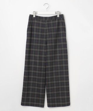 J.PRESS LADIES 【洗える】チェルビックチェック セミワイド パンツ ネイビーチェック系3