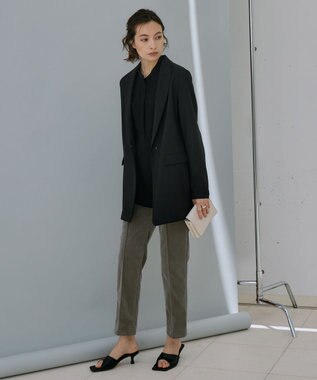 ICB 【洗える】 コーデュロイ テーパードパンツ アッシュカーキ系