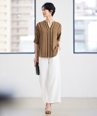 ICB 【洗える】 シェルタリングドライオックス ワイドパンツ オフホワイト系