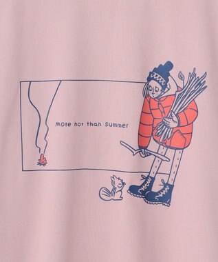 SHARE PARK LADIES 【LADIES】吸水速乾 フロントプリントTシャツ スモークピンク