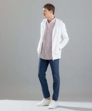 JOSEPH HOMME シガーカッタージャガード　ウイングカラー半袖シャツ ピンク系