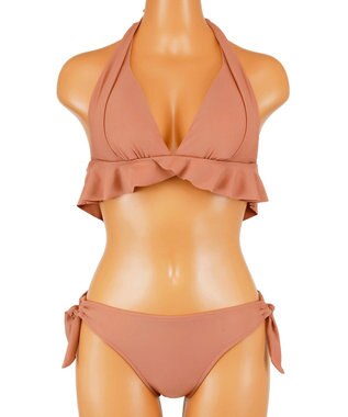 San-ai Resort（三愛水着楽園） 【SALE】ナチュラルだけどしっかり盛れる【ナチュラルアップブラ】Solidノンワイヤービキニ　7M・9M ピンク