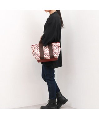 UNBILLION カシュカシュ cachecache / 柄アソートジャガード2wayトートバッグ ワイン