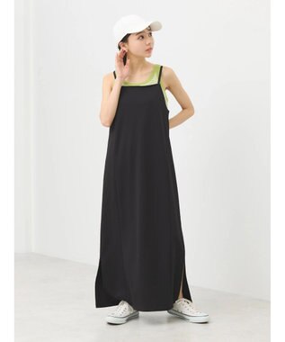 earth music&ecology ポンチＩラインキャミワンピース Black