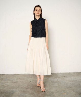 GRACE CONTINENTAL オーガンジープリーツスカート キナリ