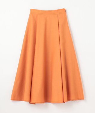 GRACE CONTINENTAL リネンタッチタックフレアスカート オレンジ