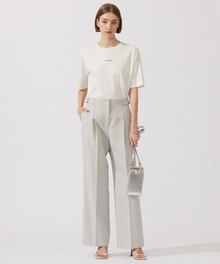 ICB 【接触冷感・UVケア・洗える】ロゴＴＥＥ カットソー ロゴ×オフホワイト系