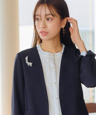 Tiaclasse リーフパール ブローチ シルバー