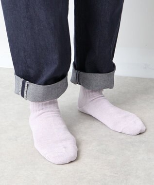 WHITE MAILS PAPER WIDE RIB CREW SOCKS ソックス