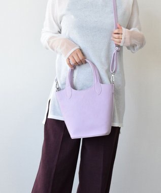 INTER-CHAUSSURES 【ANDREA CARDONE】ミディアムサイズレザーハンドバッグ ラベンダー