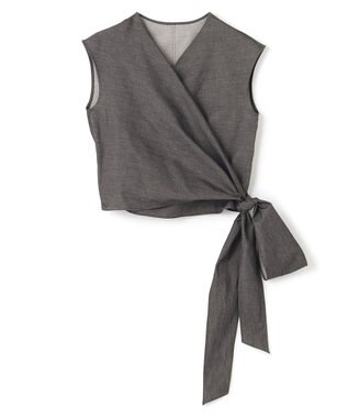 BEIGE， 【S-size】POMEGRANATE / カシュクールブラウス Chambray Black