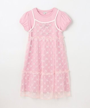 ANY KIDS チュールキャミソール付き ワンピース ピンク