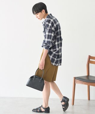 AMERICAN HOLIC ビエラ起毛チェックシャツ Black