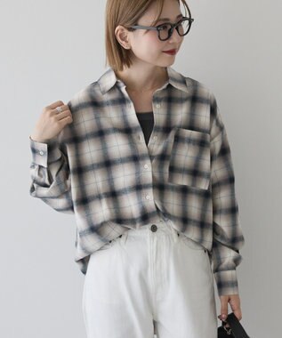 AMERICAN HOLIC ビエラ起毛チェックシャツ Ivory