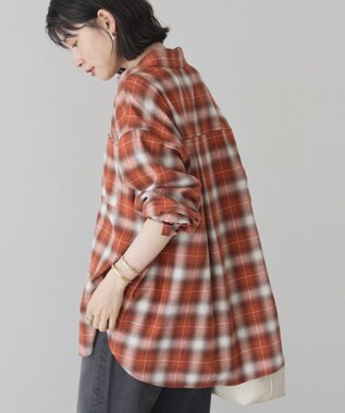 AMERICAN HOLIC ビエラ起毛チェックシャツ オレンジ