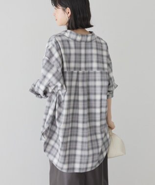 AMERICAN HOLIC ビエラ起毛チェックシャツ Gray