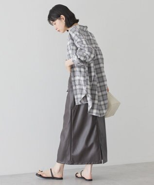 AMERICAN HOLIC ビエラ起毛チェックシャツ Gray