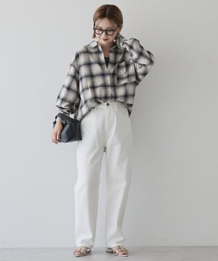 AMERICAN HOLIC ビエラ起毛チェックシャツ Ivory