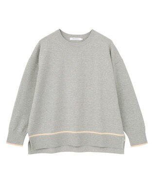 AMERICAN HOLIC バイカラークルーネックニットプルオーバー Light Gray Mixture